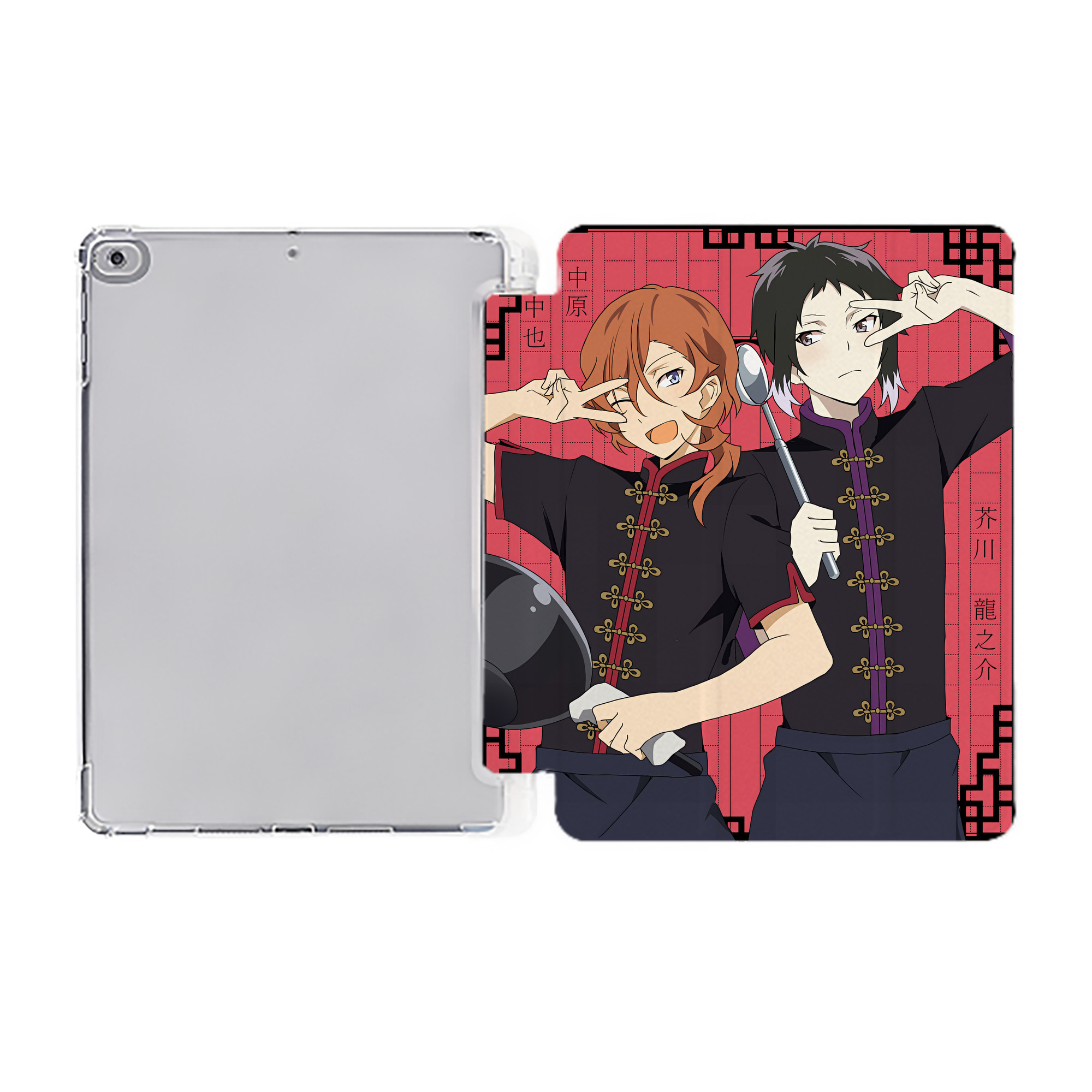（画像用） 文豪ストレイドッグス Bungo Stray Dogs IPad ケース ペン収納付き 三つ折りスタンド PUレザー×シリコン 対応機種9.5/10.5/10.9インチ